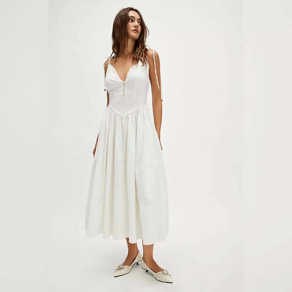 free people primrose maxi dress Free People Primrose Maxi Dress In Optic White - 60% Off